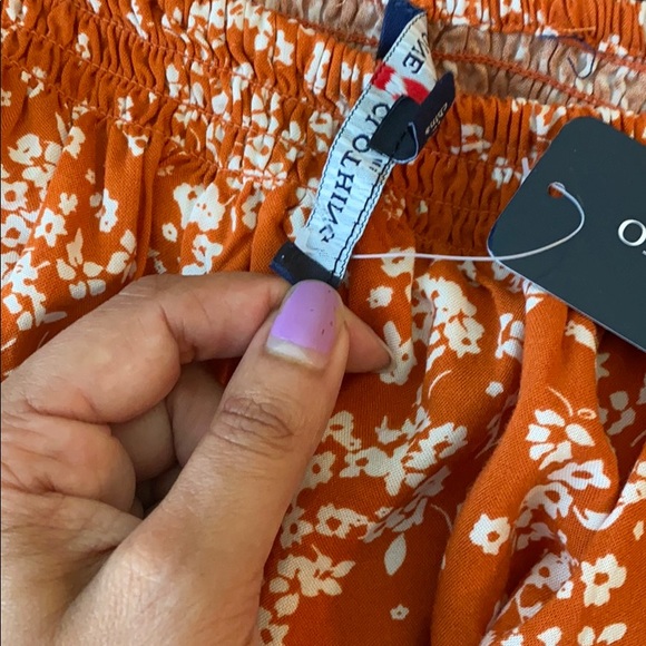 NWT One Clothing Floral Orange Off Shoulder Top - Picture 6 of 6